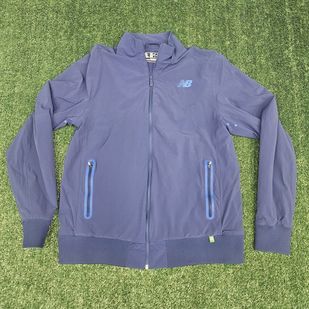 New Balance Men's Running Jacket | Large | Navy Blue Full Zip Activewear